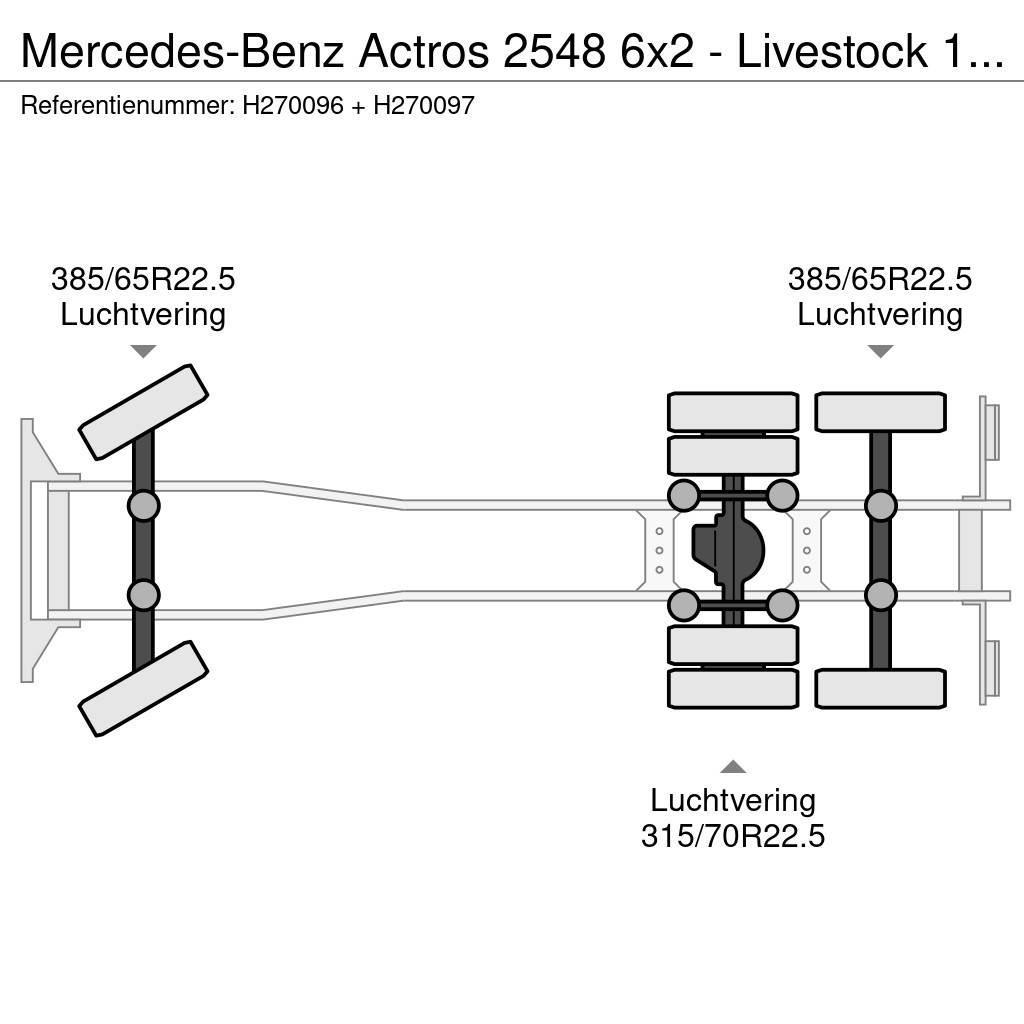 Mercedes-Benz Actros 2548 6x2 - Livestock 1 deck - Truck + Trail Livestock trucks