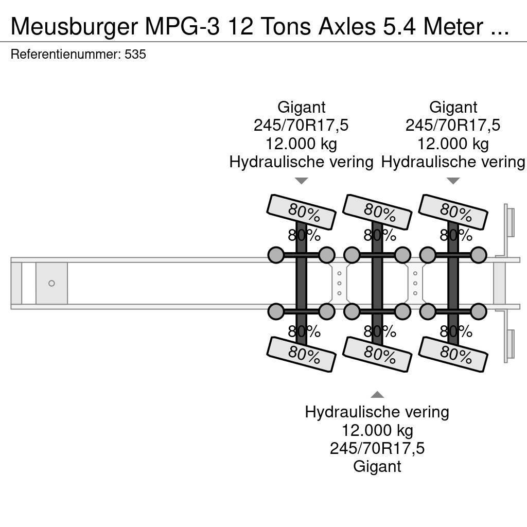 Meusburger MPG-3 12 Tons Axles 5.4 Meter extand. 4 Meter Exte Curtain sider semi-trailers