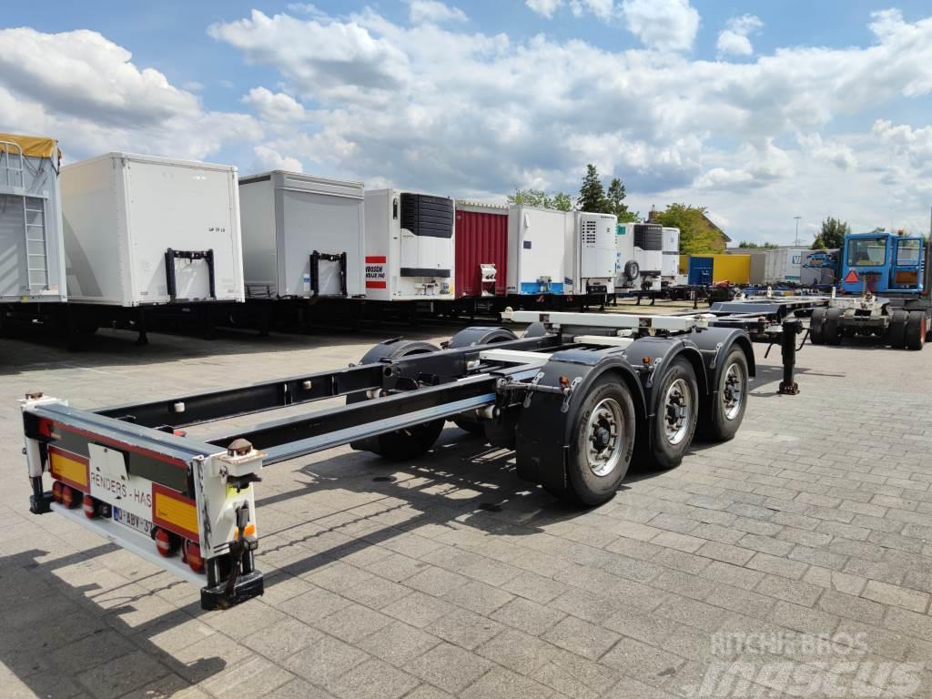 Renders HAS FCC - Multi - 3 Axle BPW - DiscBrakes - LiftAx Container semi-trailers