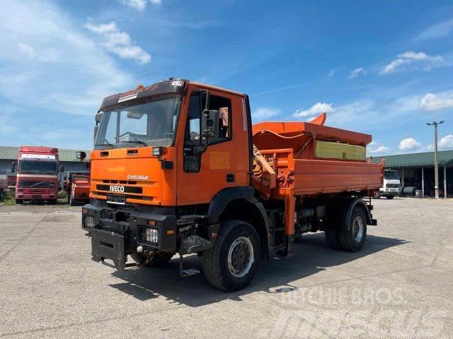 Iveco MAGIRUS 4x4 threesided kipper with crane vin 048 Truck mounted cranes