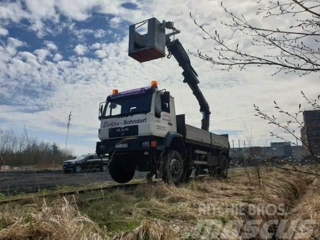 MAN 18.280 4x4 HIAB 166 Road RAIL Two way Schiene Truck mounted cranes