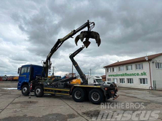 MAN TGA 41.460 for containers and scrap + crane 8x4 Truck mounted cranes