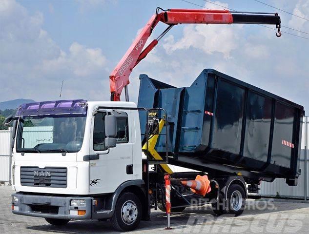 MAN TGL 7.150 Abrollkipper + Kran !! Truck mounted cranes