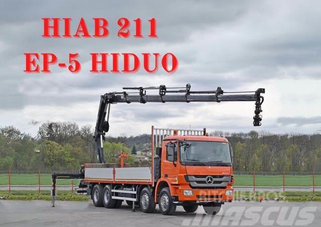 Mercedes-Benz ACTROS 3241 *HIAB 211 EP-5 HIDUO + FUNK* 8x4 Truck mounted cranes