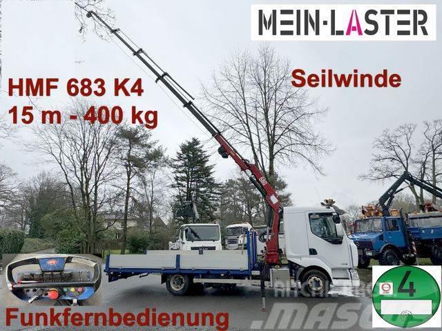 Renault Midlum 220 HMF 683 K4 15m-400 Kg Funk Seilwinde Truck mounted cranes