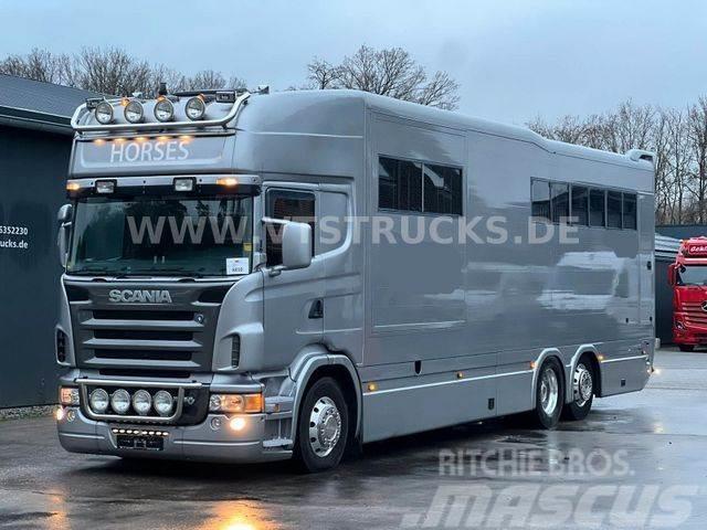 Scania R500 V8 Pferdetransporter Pop Out Roelofsen Auf. Livestock trucks